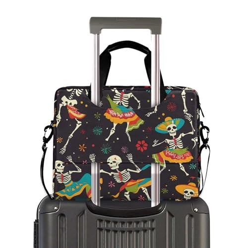 Funda maletín para laptop diseño calaveras Día de Muertos 13-15.6 pulg miniatura 3