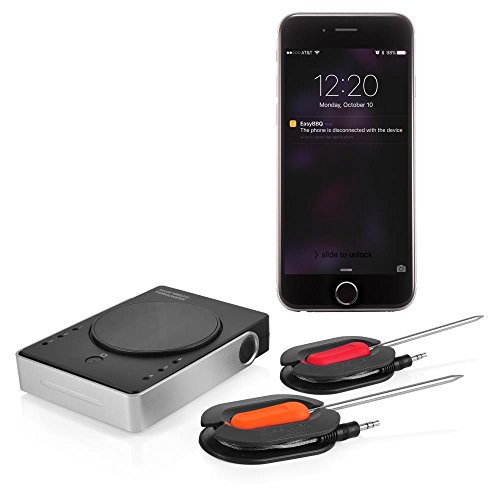 Nutrichef Smart Bluetooth Bbq Grill Thermometer - Upgraded Stainless Probe Safe To Leave In Oven, Outdoor Barbecue Or Meat Smoker - Wireless Remote Alert Ios Android Phone Wifi App - Nutrichef #TOP5