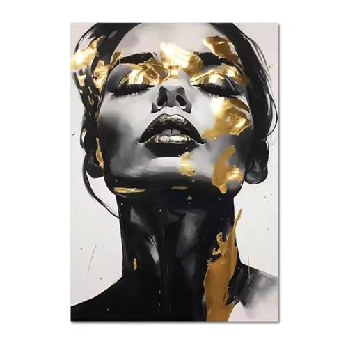Poster abstrait visage de femme pour décoration chambre chic
