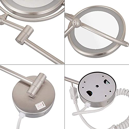 Miroir de maquillage mural rond rotatif 360 fini les angles morts pour le rasage - 6