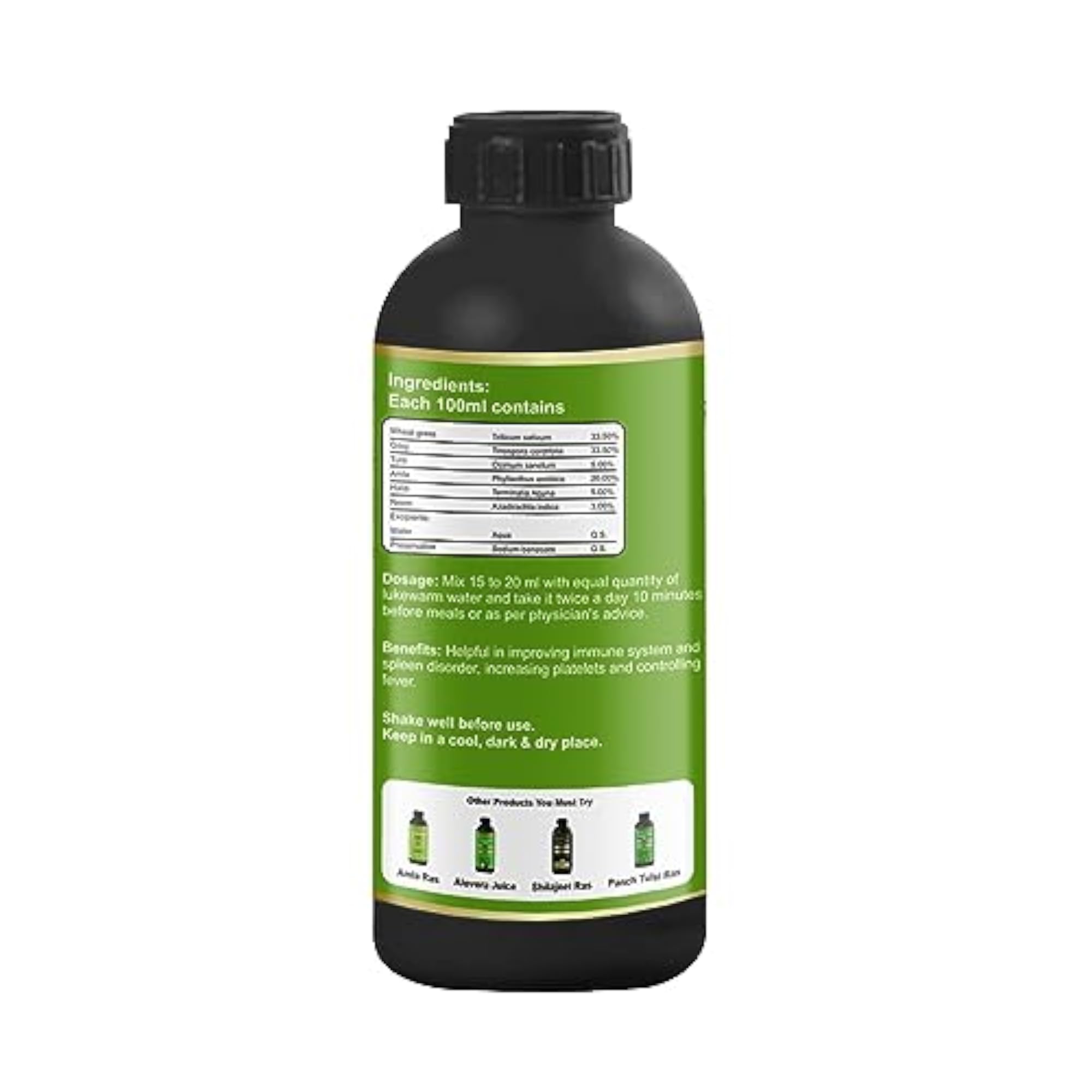 Herbal Planet Natural Wheat Grass & Giloy Stem Juice, Immunity Boost