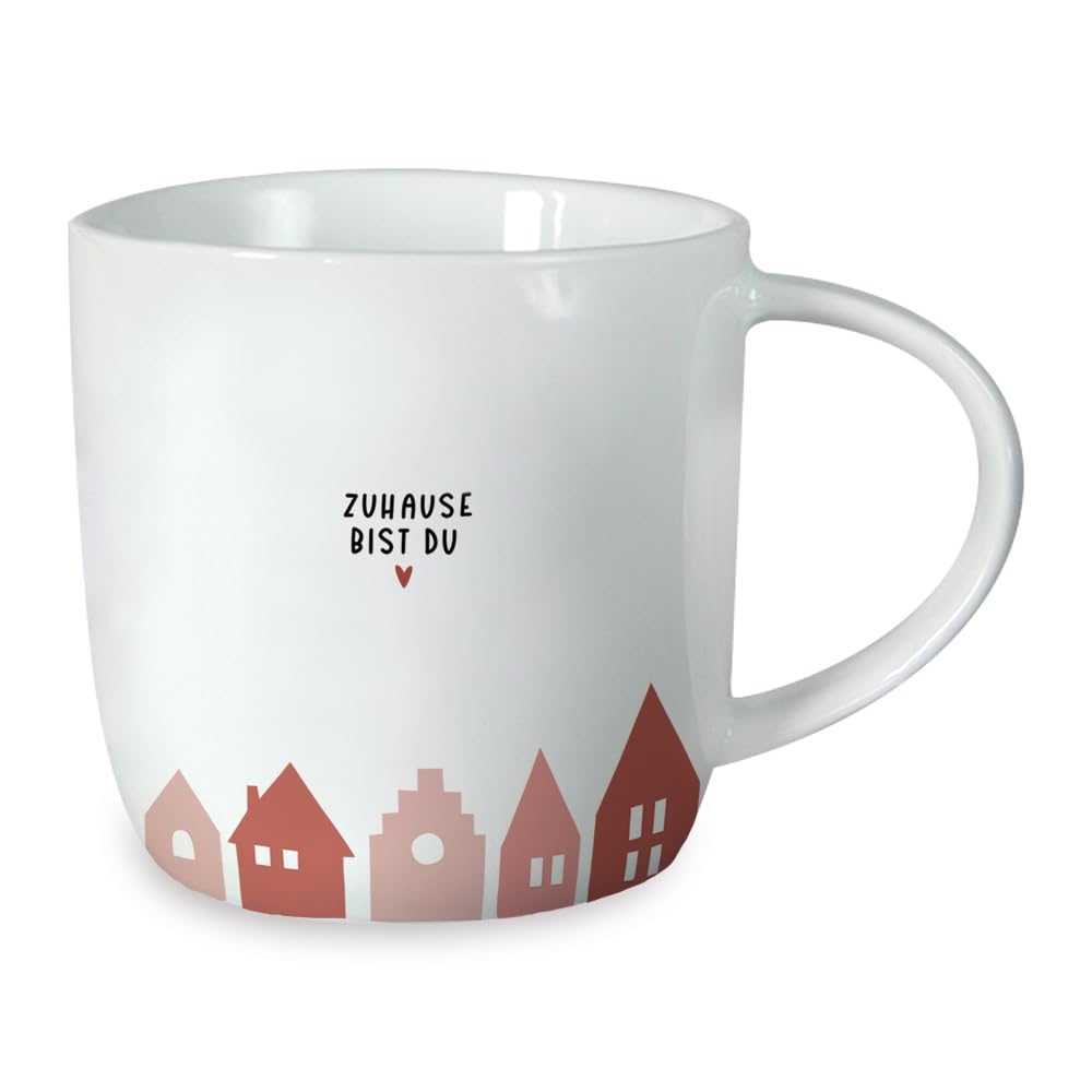 Grafik-Werkstatt Coffee Mug with Saying 300 ml Porcelain Mug Zuhause bist du [German Language]
