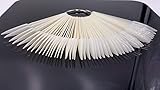 2 Sets 100 Tips Fan Shape Plastic Nail Art Tips Display Polish Board Display Practice Sticks with Metal Split Ring Holder (Natural Color)