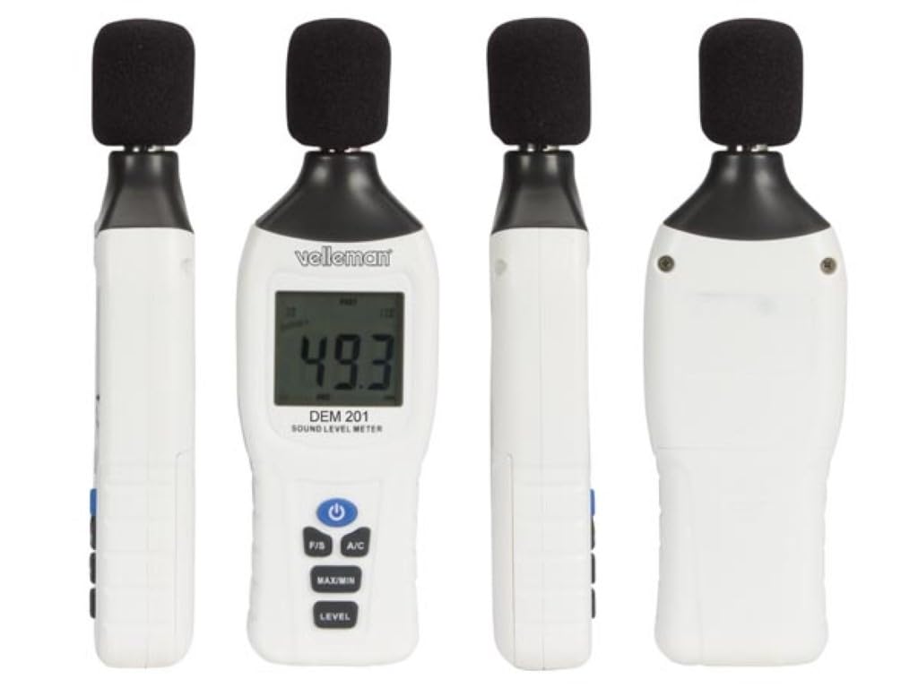 Velleman Fonometro, 30 db-130 db, Display LCD, spegnimento automatico, per misurazioni indicative