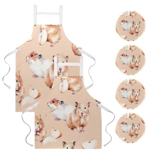 Lot de 2 tabliers de cuisine avec 4 broches pour pâtisserie et travail en bar