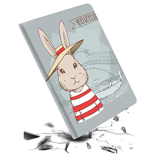 Image of DuraSafe Cases for iPad Air 4th 5th 6th Gen Air 11 inch Printed Case A2588 A2589 A2591 MM9E3HN /A MM9D3HN /A A2316 MME23HN /A MM9C3HN /A MM9F3HN /A MYFQ2HN /A MYFM2HN /A MYFR2HN /A MM9N3HN /A - Bunny Hat