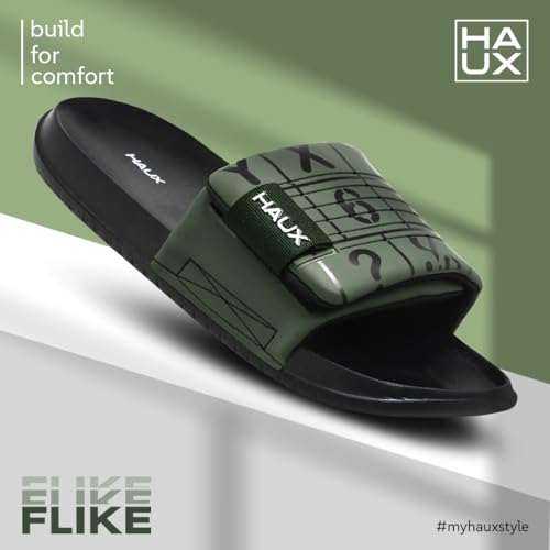 Image of HAUX Stylish Men's Sliders - Comfortable Slip-On Sandals with Modern Look | Lightweight, Durable, and Comfortable Footwear for All-Day Wear