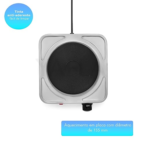 Fogão Cooktop Elétrico De Mesa 1 Boca Xfire 1000 Watts Prateado (127)