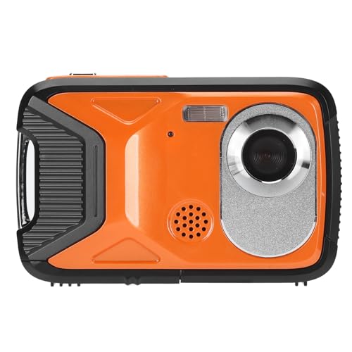 XHTLLO Underwater Camera, 2.8 Inch TFT HD Screen 21MP 1080P Face Detection Panoramic Shot Shakeproof 16.4ft Waterproof Digital Camera(Orange)