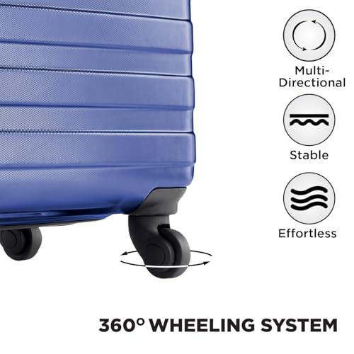 Image of Safari Magnum Incite Set of 2 (Cabin + Large) Trolley Bags Hard Case Polycarbonate 4 Wheels 360 Degree Wheeling Luggage, Travel Bag, Suitcase for Travel, Trolley Bags for Travel, Midnight Blue