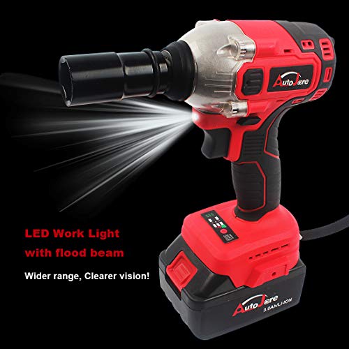 AUTOJARE Cordless Impact Wrench Kit, Brushless 20V Max / 18V Lithium-Ion 1/2 Inch Cordless Wrench Kit