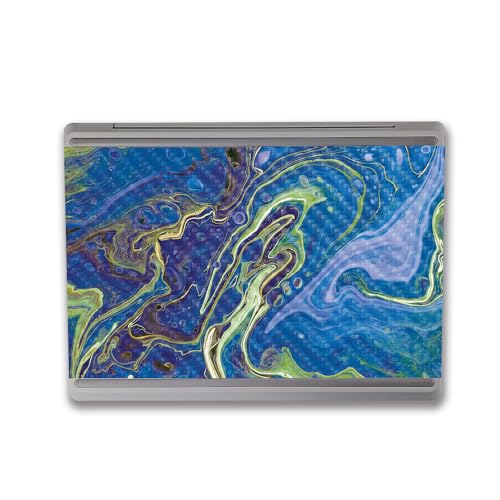 Image of MightySkins Carbon Fiber Skin Compatible with Microsoft Surface Laptop Go 3 (2023) Full Wrap Kit - Blue Pour | Protective, Durable Textured Carbon Fiber Finish | Made in The USA