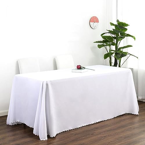 Mateju Manteles Rectangular, Mantel Resistente Poliéster Mantel Antimanchas Cubierta de Mesa para Interiores,Comedor,Salon, Picnics y Reuniones al Aire Libre (200x280cm,Blanco)