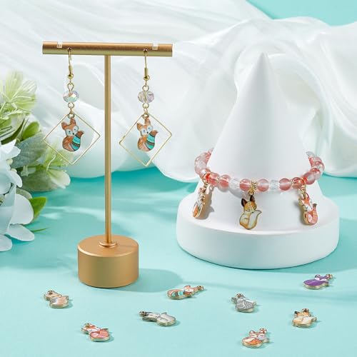 SUNNYCLUE 1 Box 32 Pcs 8 Colors Fox Charms Bulk Enamel Fox Charms Bulk Colorful Cute Alloy Rhinestone Wild Animal Foxes Charm for Jewellery Making DIY Crafts Necklace Bracelet Earring Keychains Gifts