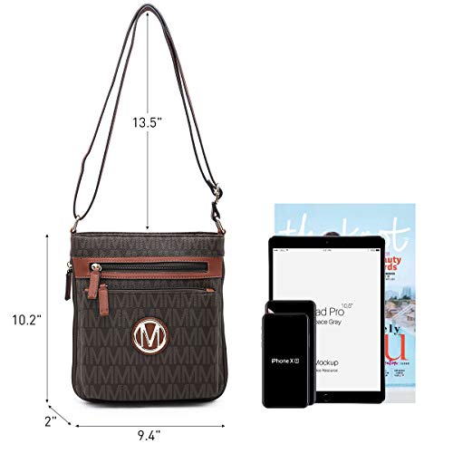 Crossbody Bags for Women Travel Vegan Leather Multi Zip Pockets Crossbody Purses Trendy Monogram Shoulder Bags4