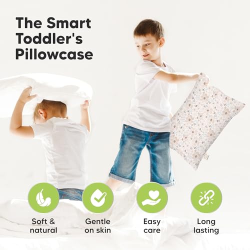 Image of KeaBabies 13x18 Waterproof Toddler Pillowcase, 1pk Pillow Case (Flora Vale) | Soft Waterproof Toddler Pillow Protector Cover for Kids, Boys, Girls, Machine Washable, Small Travel Pillow Sold Separately