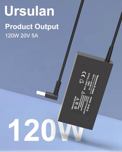 Image of 120W Charger Compatible with HP 710415-001 L41856-001 G5 5TW10UT 5TW10AA 5TW10UT#ABA Universal Dock G2 5TW13AA Envy 15 17 Series Omen 15-5000 5100 5200 USB-C Power Supply Adapter Cord