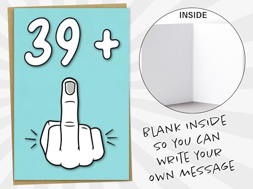 40th Birthday Card, 39 + 1 Today, Funny Birthday Card for 40 Year Old Women or Men, - Image 5