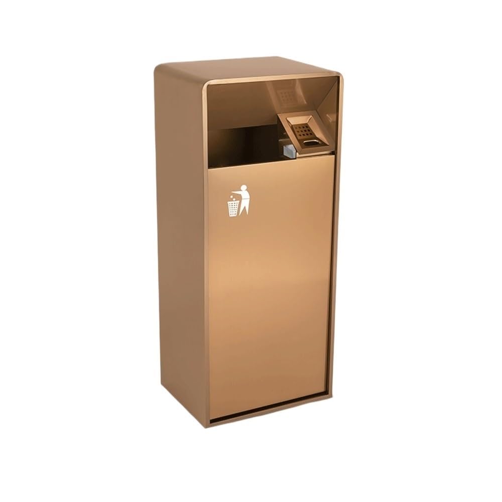 Zewnętrzny kosz na śmieci na papier zewnętrzny Kwadratowy metalowy kosz na papier z bocznym otworem, nowoczesny kosz na papier komercyjny z popielniczką Pojemnik na odpady 19L/4