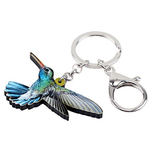 Bonsny Arylic Metal Hummingbird Keychains For Women Girls Gifts Car Purse Birds Pendant Charms #TOP1