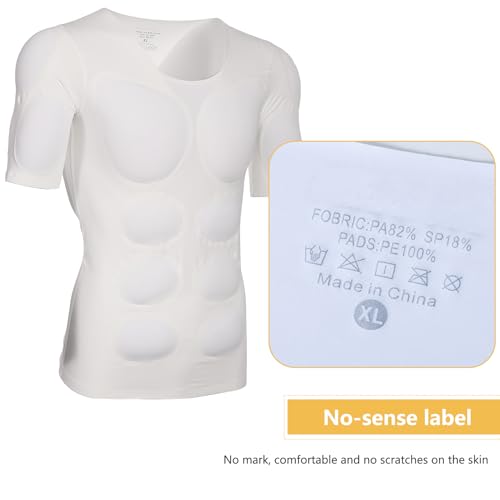 Fake Muscle T-Shirts for Men, Shaper Enhancers Strong Shoulders Padded Underwear, Make Your Body More Improved4