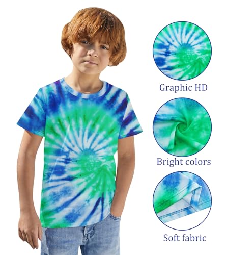Image of Boys Tie Dye Shirt Size 4-14 Hippies Senior Rainbow Tees T Shirts for Kids | Tees T shirts for Kids