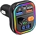 Produktbild VicTsing FM Transmitter Auto Bluetooth, PD 18W & QC 3.0 Schnellladung, Deep Bass Bluetooth Adapter Auto mit 9 LED Farblicht, KFZ MP3 Player Kit Unterstützt 64GB USB-Stick TF Karte, Siri