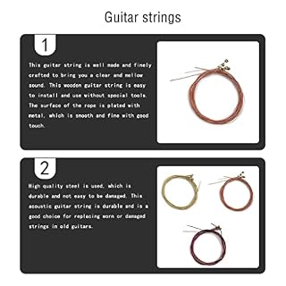 wisoolkic Remplacement de cordes de noyau en acier de guitares en bois de guitare acoustique - Les Beatles, Paul McCartney, John Lennon, RIngo Starr, George Harrison wisoolkic Remplacement de cordes de noyau en acier de guitares en bois de guitare acoustique – Image 3