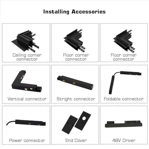 Image of Harold Electricals Track Lighting Installation Accessories, Driver to Track Input Module, Track Jointer Horizontal Corner (Driver to Track Input Module)