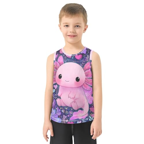 Boys' Tank Top Shirt Salamander Leaves Sleeveless T-Shirts2