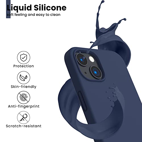 ORNARTO Shockproof Liquid Silicone Designed for iPhone 13 Case Gel Rubber Full Body Protection Anti-Shock Cover Case Drop Protection 6.1inch-Navy Blue ORNARTO Shockproof Liquid Silicone Designed for iPhone 13 Case Gel Rubber Full Body Protection Anti-Shock Cover Case Drop Protection 6.1inch-Navy Blue