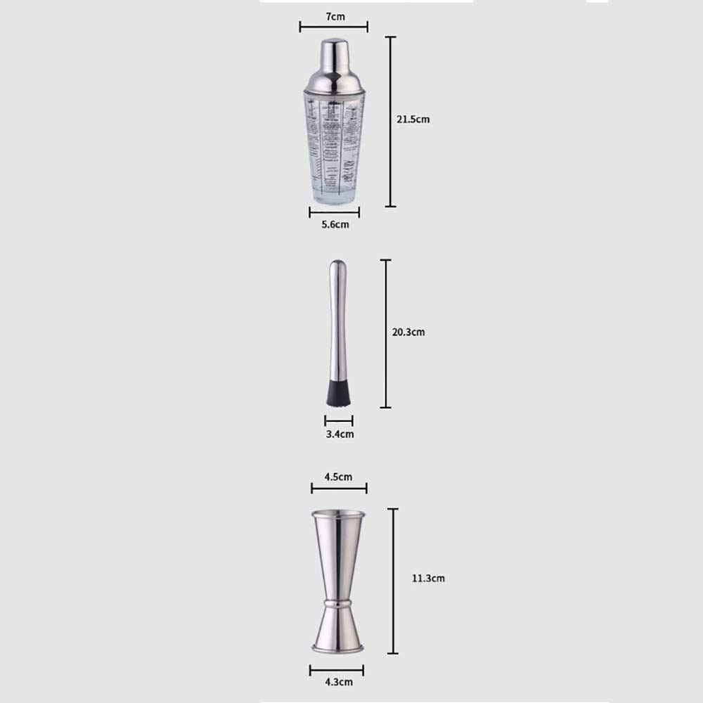 Kit barista: barra set da cocktail con stand elegante BAMBOO |Perfetto per gli strumenti per bar a domicilio Kit degli attrezzi Bartender e Kit da cocktail Martini per un'esperienza di miscelaz