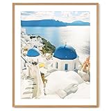 Axeman 28x34 Frame | Solid Oak Wood 28x34 Poster Frame With Mat for 24x30 | 34x28 Wood Picture Frame | Tempered Glass and Hanging Hardware Included Home Wall Decor Art Hanging Frame | Natural