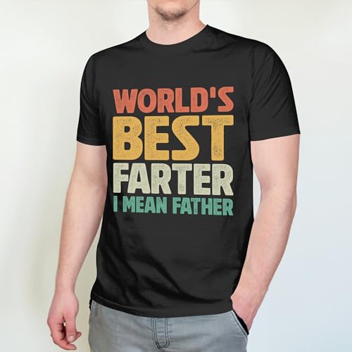 Father Shirt - T-Shirt for Men, Fathers - Gifts for Dad from Daughter Son - Best Dad Shirts - World Best Father Shirts - Gift for Father's Day (Black, XL)