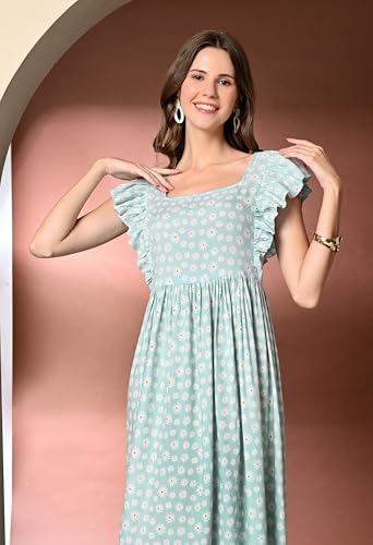 Image of Daevish Rayon Fit and Flare Women Maxi Dress