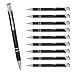 Produktbild Metallkugelschreiber Set Cosima 10 Stück Schwarz  eleganter Stift mit blauer Mine; ergonomisch, austauschbar & langlebig; ideal für Büro & Geschenk
