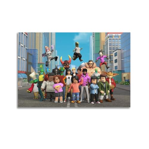 Quem Roblox - Póster de juego decorativo, lienzo, póster de pared e imagen artística moderna para decoración de dormitorio familiar, 20 x 30 cm