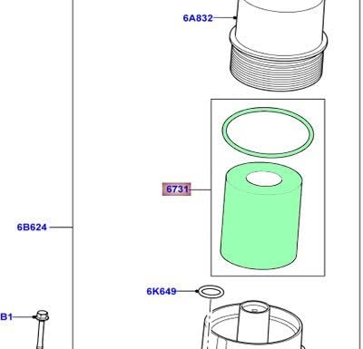 Miniatura 2 de FILTRO DE ACEITE ORIGINAL DE LAND ROVER LR4 RANGE ROVER SPORT 10-13 14 EN NUEVO DISCOVERY VELAR RANGE ROVER 2013 EN 3.0L V6 DIESEL OEM NUEVO LR013148
