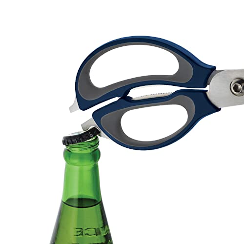 Farberware 4-in-1 Kitchen Scissors with Sheath, Navy and Grey - image 6