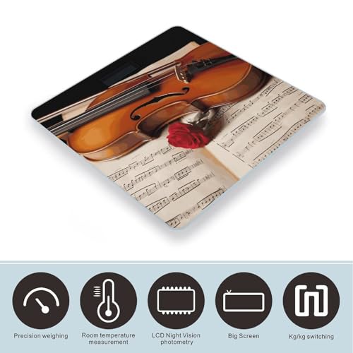 Báscula digital de baño con pantalla LED clara y vidrio templado miniatura 3