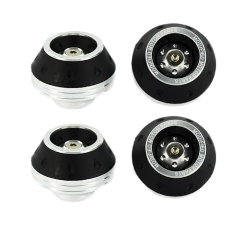 Universal Motorcycle Wheel Protection Crash Pad Motorbike Crash Protectors(4Pcs Silver)