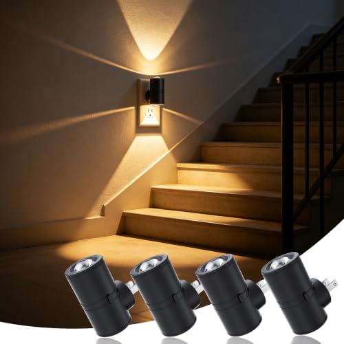 Image of JandCase Night Light Projector,LED Night Lights Plug Into Wall,Dusk to Dawn | 4 Pack 180Rotating Mini Night Light Plug in，0-100LM Dimmable Brightness Nightlight for Bedroom Hallway Living Room