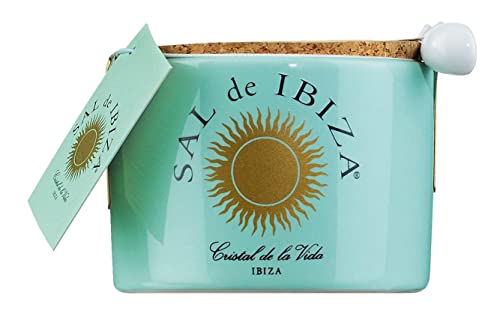 Sal de Ibiza Fleur de Sel en Frasco Cerámico con Cuchara miniatura 1