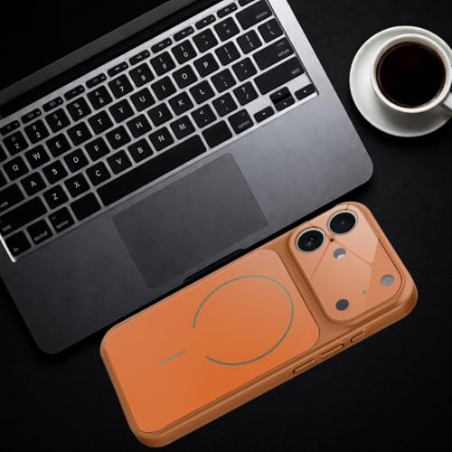 Image of SHINESTAR iPhone 16 Case - Premium Shockproof Protective Cover, Wireless Charging Compatible, Slim & Durable Luxury Back Cover with Camera Protection (Orange)