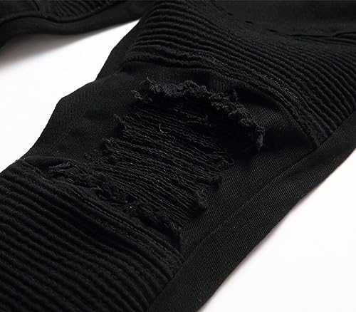 SEAUR - Kids Boys Denim Jeans Ripped Jeans Child Baggy Pant Trousers Elastic Jean Slim Fit Fashion Light Blue Age 5-15 Years3