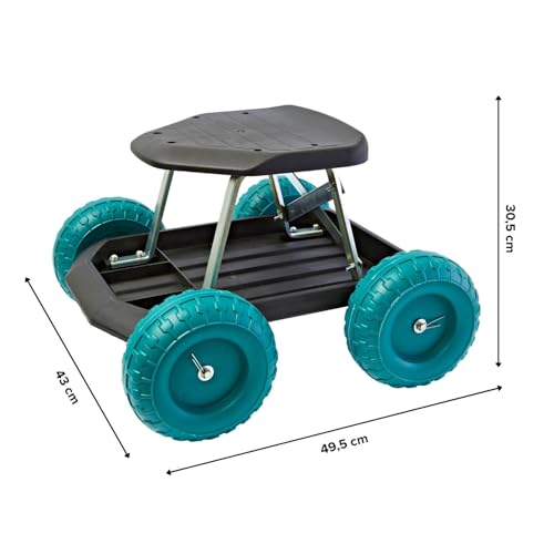 3 Pagen® Gartenhocker mit Rollen – Rollsitz für Gartenarbeit – ideal für bodennahe Arbeiten – Rückenschonendes Arbeiten – Arbeitssitz – bis 200kg beslastbar