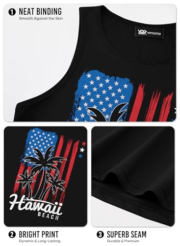Image of VOGSTART Mens Hawaiian Beach Tank Tops Summer Vacation Muscle Top Graphic Sleeveless Shirts (S-3XL)