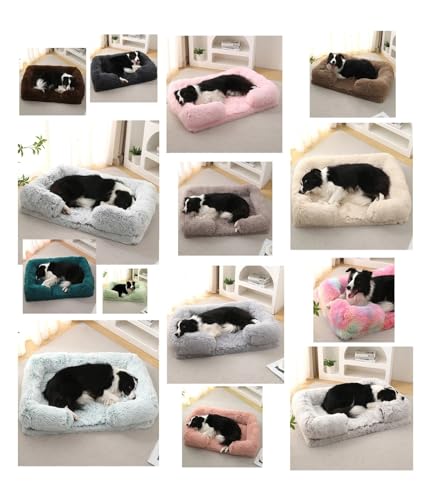 Lit carré pour chien ou chat taille M panier rembourré gris clair taille S - 6