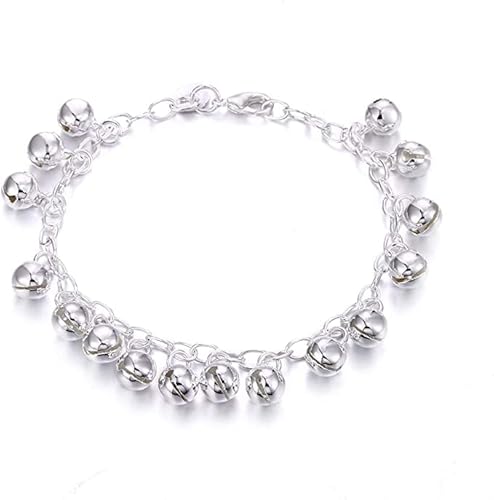 Cutesmile Fashion Jewelry 925 Sterling Silver Bells Chain Adjustable Bracelet/Anklet for Women