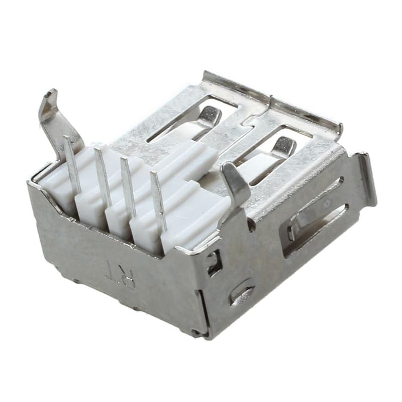 elpart 60 Pcs USB Female Type A 4-Pin DIP Right Angle Plug Jack Socket Connector #elPart2325833 (Color: White Silver Tone)
